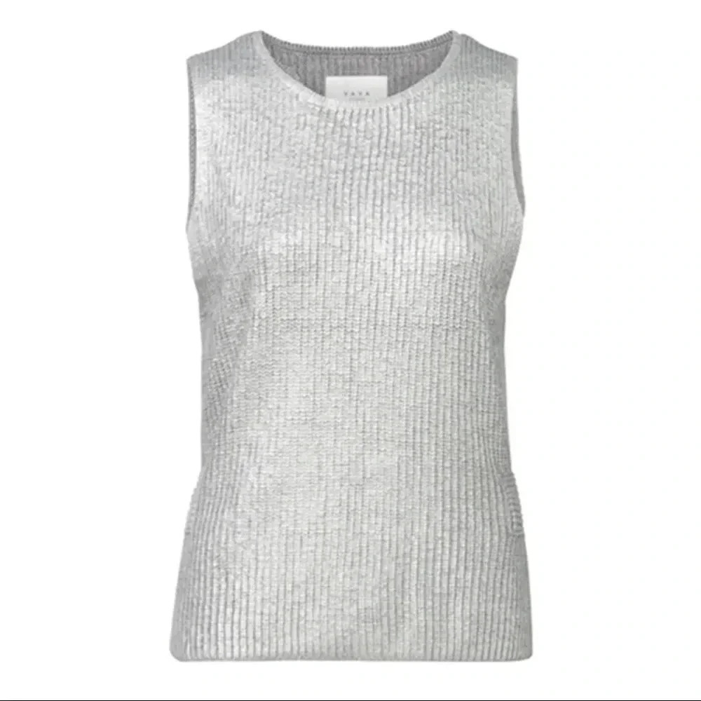 YAYA women silver top - cashmere mix fabric - xsmall